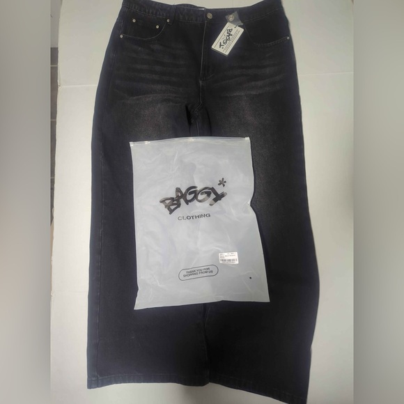 Baggy Clothing.US Black Denim Jeans bootcut. Size 36.